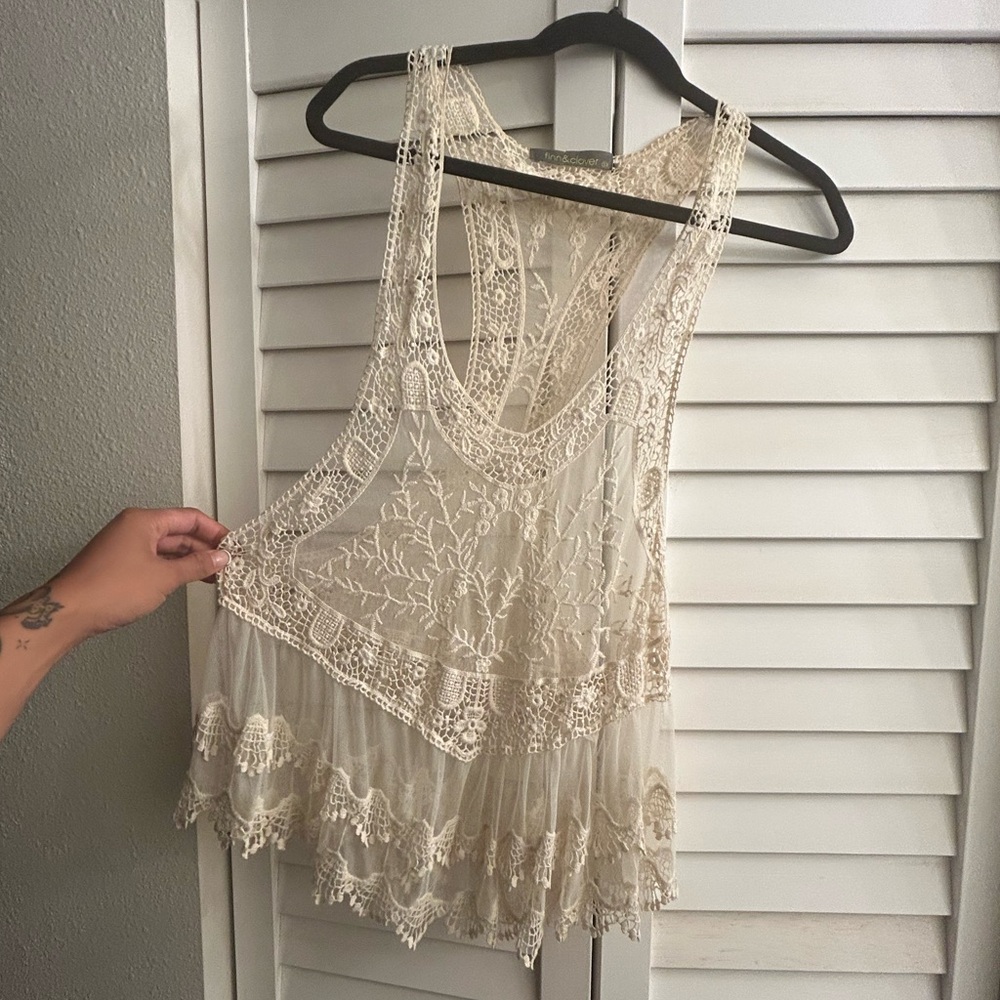 lacy, flowy layering top - Picture 3 of 6